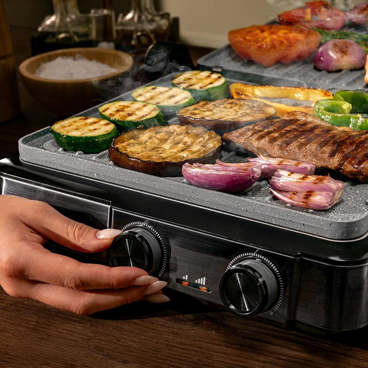Elektriska Grillen Cecotec Rock’nGrill 2200 Dual 2200 W finns hos Nordekko