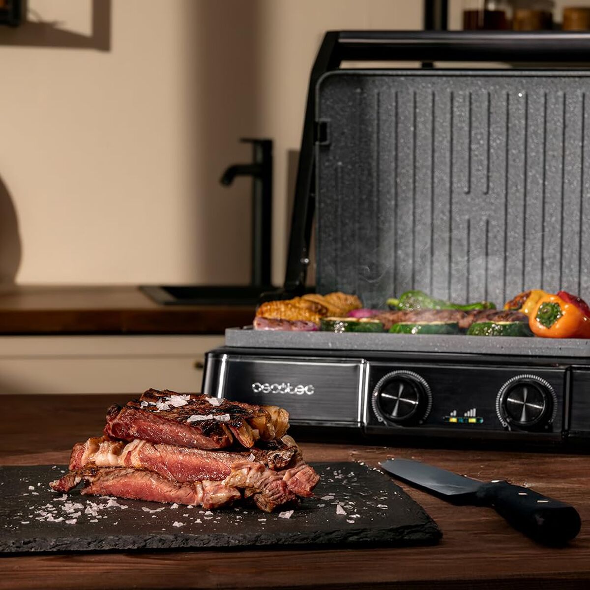 Elektriska Grillen Cecotec Rock’nGrill 2200 Dual 2200 W finns hos Nordekko