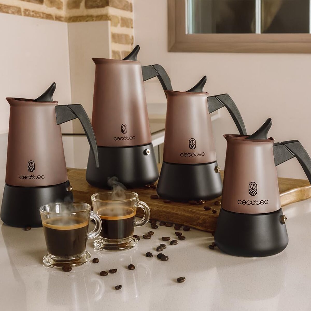 Italiensk Kaffepanna Cecotec Piccolina 600 Bronze Brons 10 Csészék 300 ml finns hos Nordekko