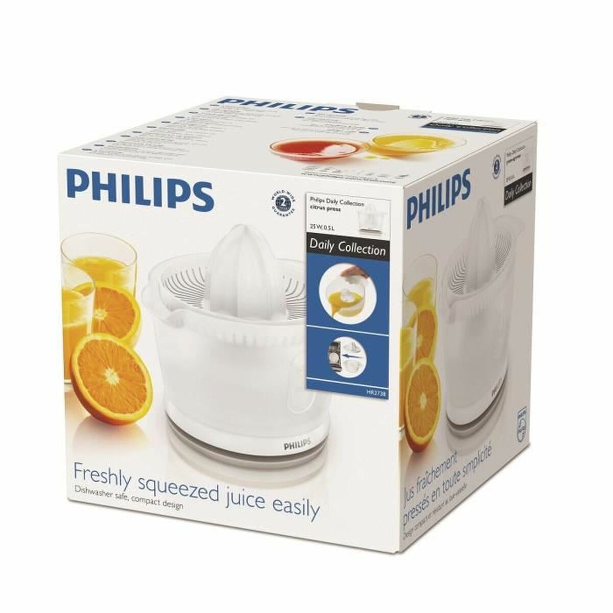 Elektrisk Juicepress Philips HR2738/00 25W Vit 25 W 500 ml finns hos Nordekko