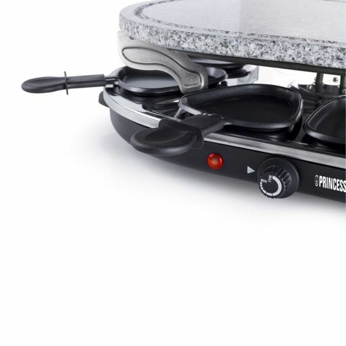 Raclette Princess 8 Oval Stone Grill Party Svart Grå finns hos Nordekko