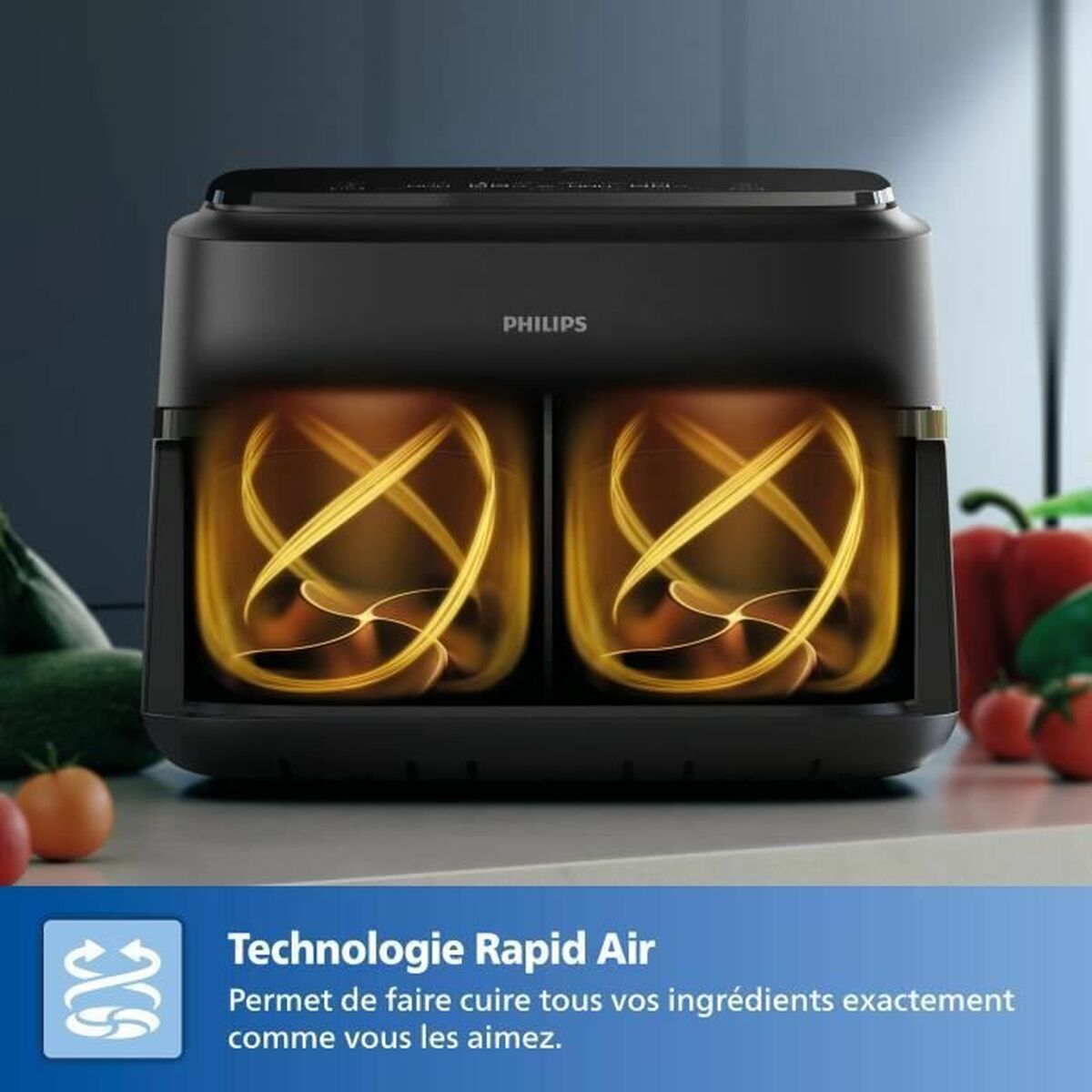 Luftfritös Philips Svart finns hos Nordekko