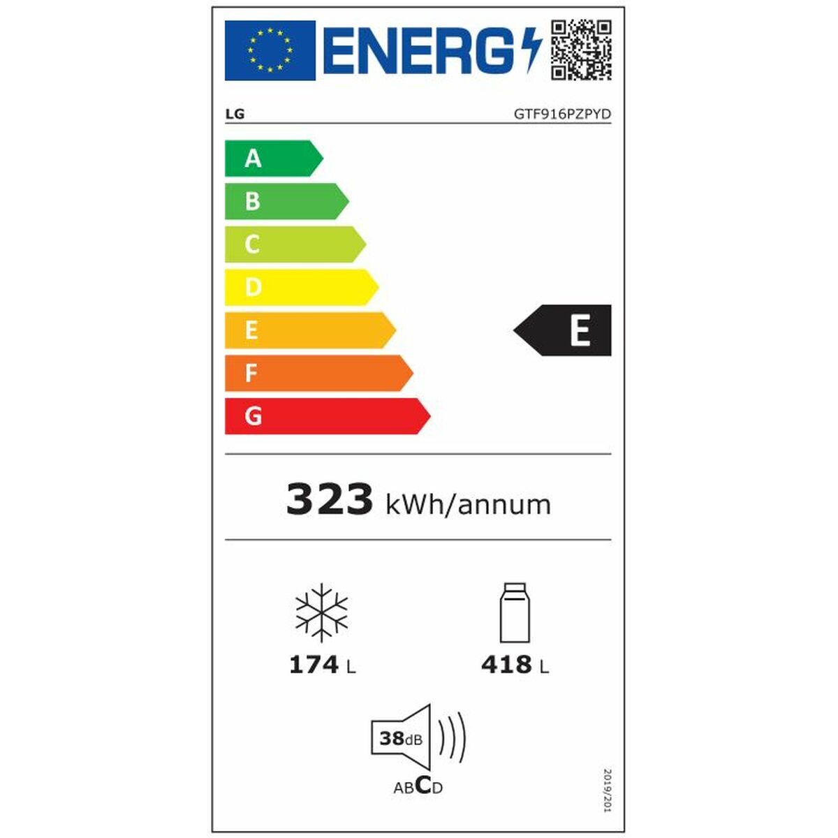 Kombinerat kylskåp LG GTF916PZPED.APZQEUR Stål 630 L finns hos Nordekko