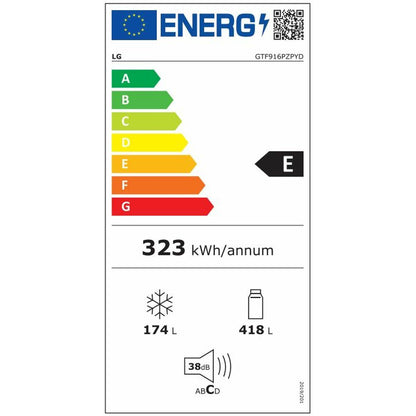 Kombinerat kylskåp LG GTF916PZPED.APZQEUR Stål 630 L finns hos Nordekko