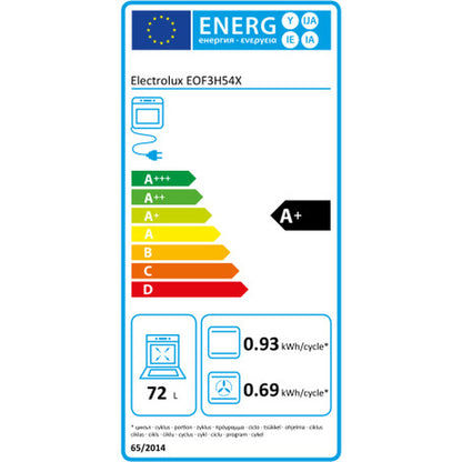 Ugn Electrolux EOF3H54X 2700 W 72 L finns hos Nordekko