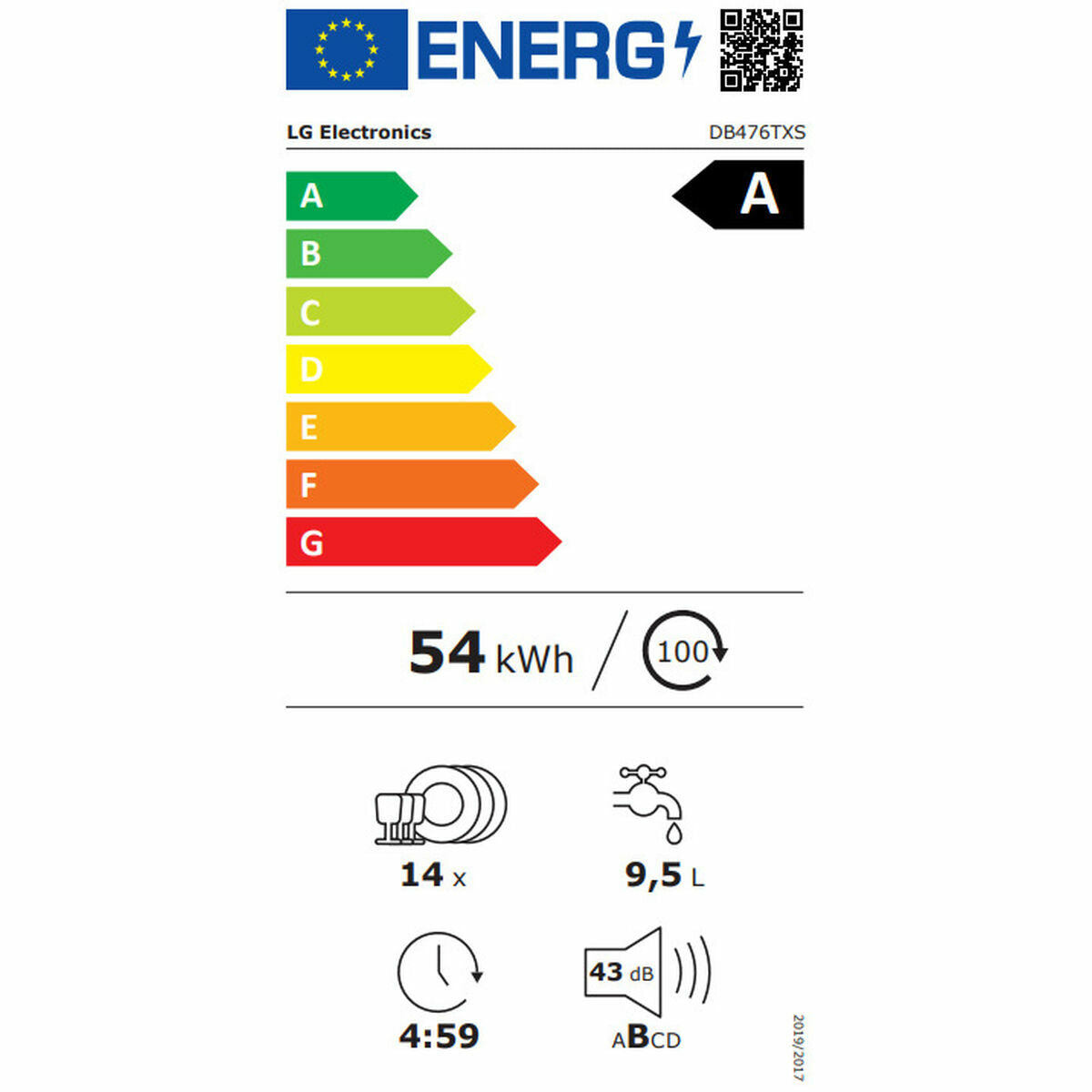 Diskmaskin LG DB476TXS finns hos Nordekko