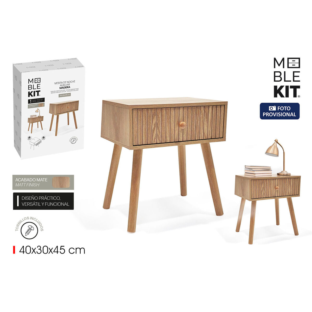 Nattduksbord MobleKit Brun 40 x 30 x 45 cm (2 antal) finns hos Nordekko