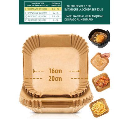 Papper för luftfritös Algon Ø 16 cm Brun 35 Delar (24 antal) finns hos Nordekko
