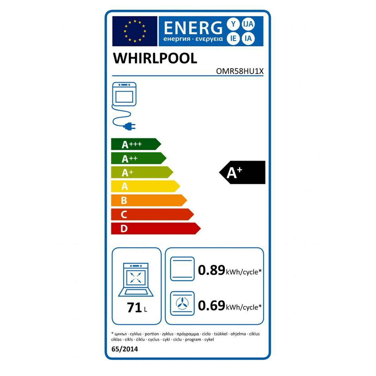 Ugn Whirlpool Corporation 2900 W 71 L finns hos Nordekko