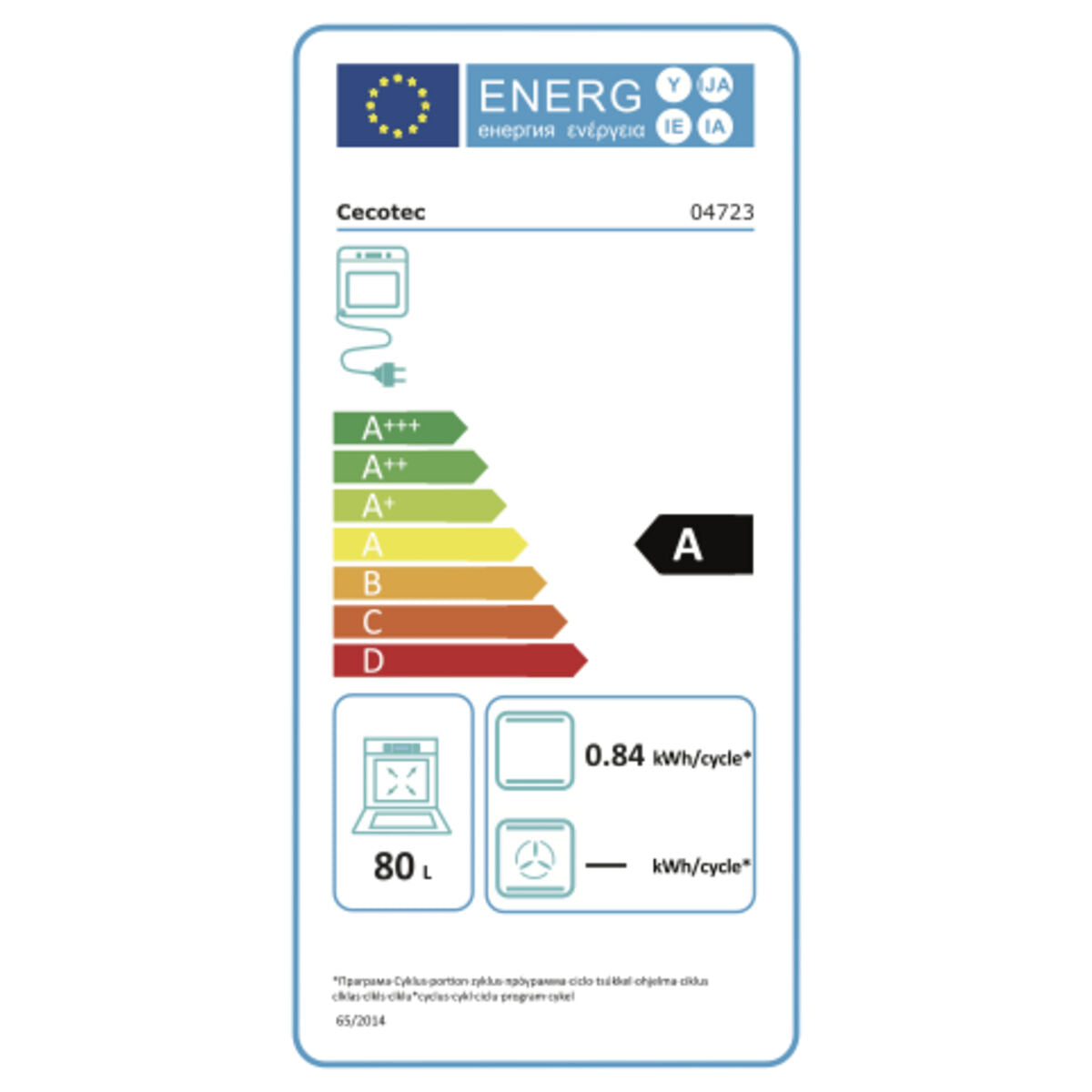 Ugn Cecotec Bolero Hexa C126400 Glass Black 2800 W 80 L finns hos Nordekko