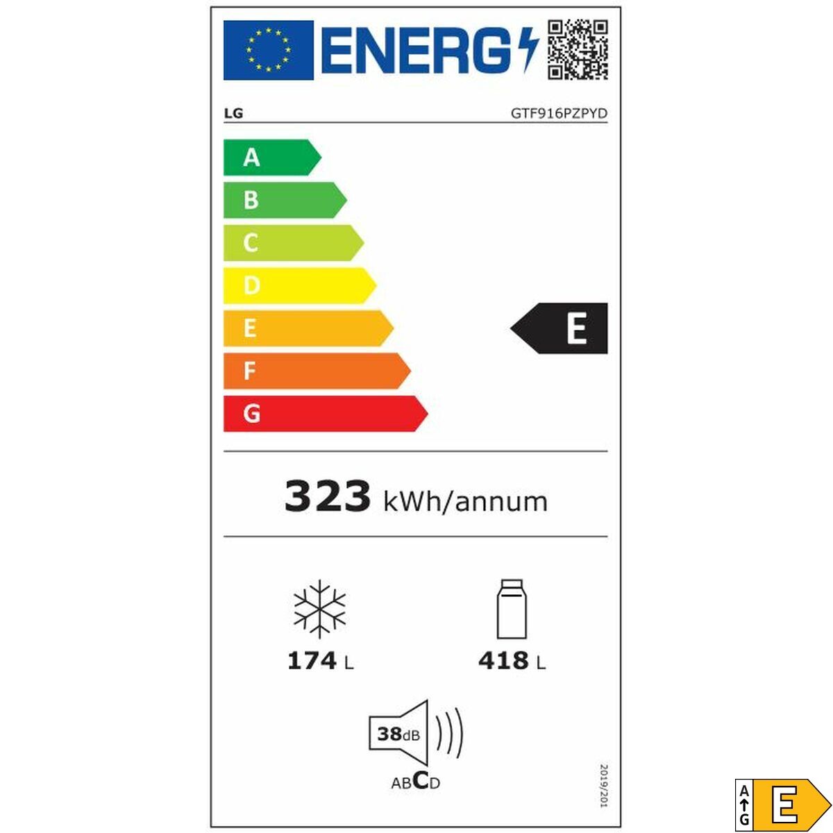 Kombinerat kylskåp LG GTF916PZPED.APZQEUR Stål 630 L finns hos Nordekko