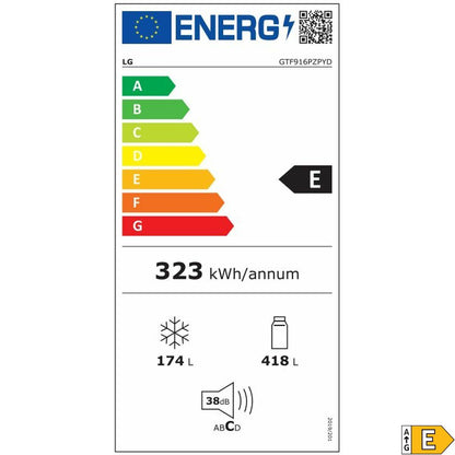 Kombinerat kylskåp LG GTF916PZPED.APZQEUR Stål 630 L finns hos Nordekko