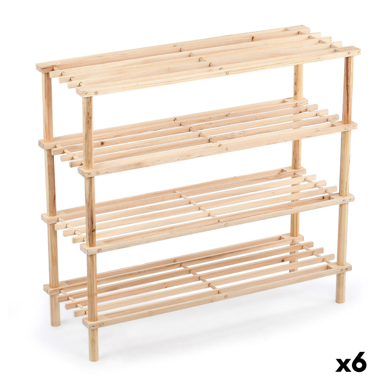 Skoställ Confortime Naturell Trä 74 x 26 x 67 cm (6 antal) finns hos Nordekko