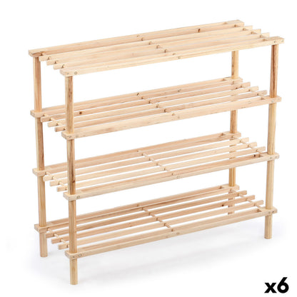 Skoställ Confortime Naturell Trä 74 x 26 x 67 cm (6 antal) finns hos Nordekko
